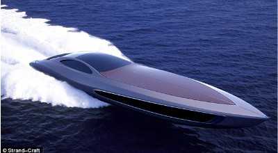 Art Deco Yacht Speeding on Sea